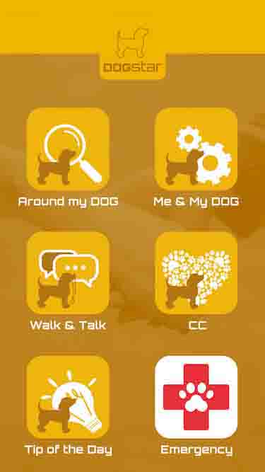 Dogstar App Hauptbildschirm